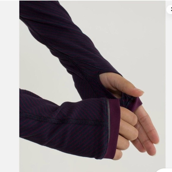 Lululemon Womens Athleisure Active Full Tilt Long Sleeve Top Hyper Stripe Plum - Picture 3 of 6